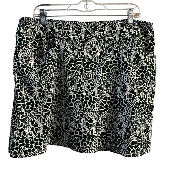 Jude Connally Pants - Jude Connally Green Giraffe Print Skort XL Activewear Golf Tennis Skirt Pockets